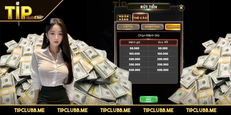 Tổng hợp các hình thức rút tiền TIPCLUB thường được dùng